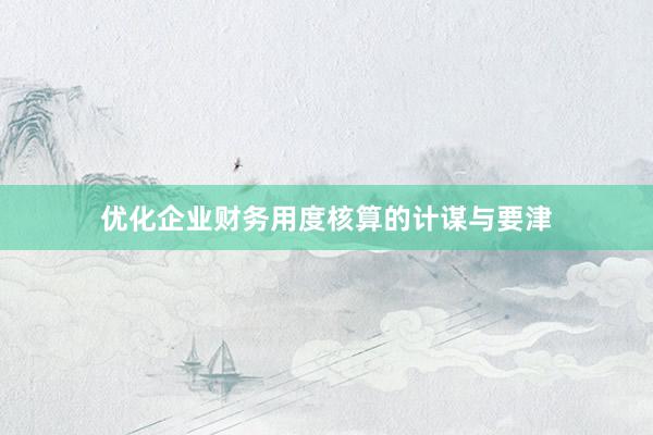 优化企业财务用度核算的计谋与要津